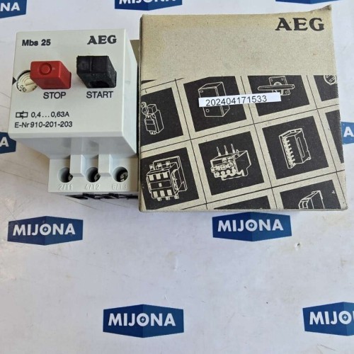 AEG MBS 25 0,63 1A MANUAL MOTOR STARTER MOTORSCHUTZCHALTER MBS25 NEW OLD STOCK AEG MBS 25 0,63 1A MANUAL MOTOR STARTER MOTORSCHUTZCHALTER MBS25 NEW OLD STOCK