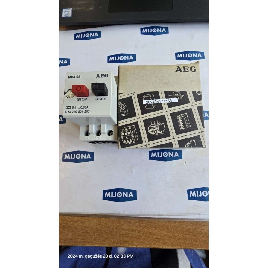 AEG MBS 25 0,63 1A MANUAL MOTOR STARTER MOTORSCHUTZCHALTER MBS25 NEW OLD STOCK
