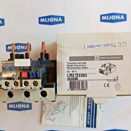 TELEMECANIQUE LR2 D3363 023298 THERMAL OVERLOAD LR2D3363 TELEMECANIQUE LR2 D3363 023298 THERMAL OVERLOAD LR2D3363