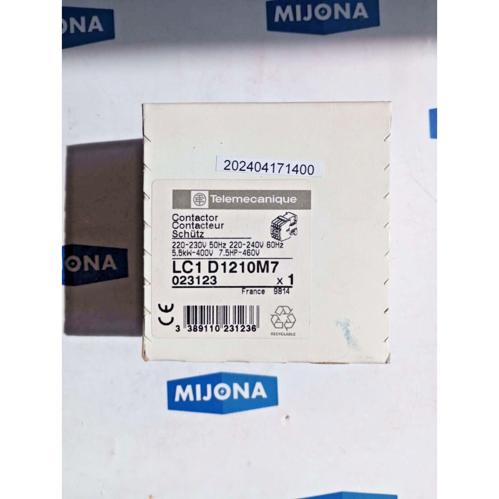 Telemecanique LC1 D1210M7 Schütz COIL 220 230V 50HZ 220 240V 60HZ CONTACTOR
