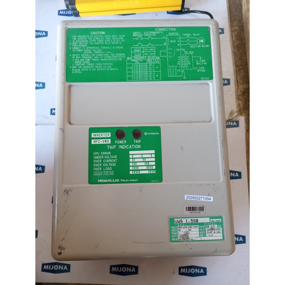 HITACHI VWS.1 5SB 208-240V 50-60HZ HFC VWS INVERTER DRIVE