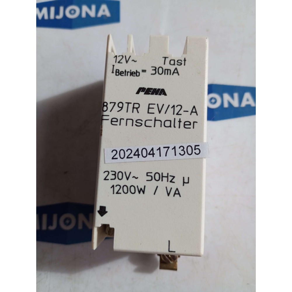 PEHA 879TR EV 12 A FERNSCHALTER 230V 50HZ 1200W 12V 30mA  879TR EV/12-A
