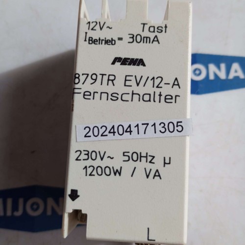 PEHA 879TR EV 12 A FERNSCHALTER 230V 50HZ 1200W 12V 30mA  879TR EV/12-A