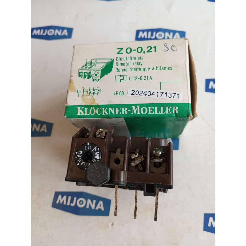 Klöckner Moeller Z 0 -0.21-S0 BIMETAL RELAY Z0 0.21 S0 BIMETALLRELAIS 0.12 0.21A