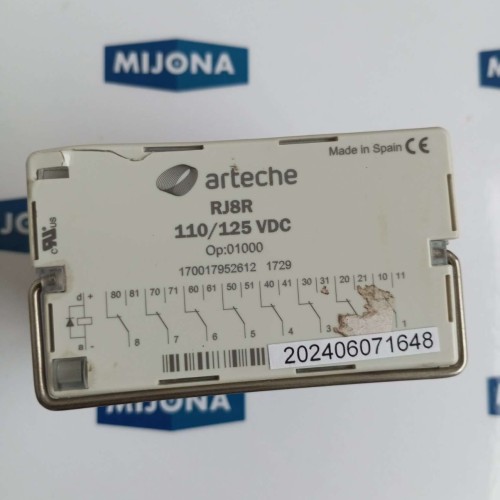 ARTECHE RJ8R 110 125 VDC RELAY NEW OLD STOCK