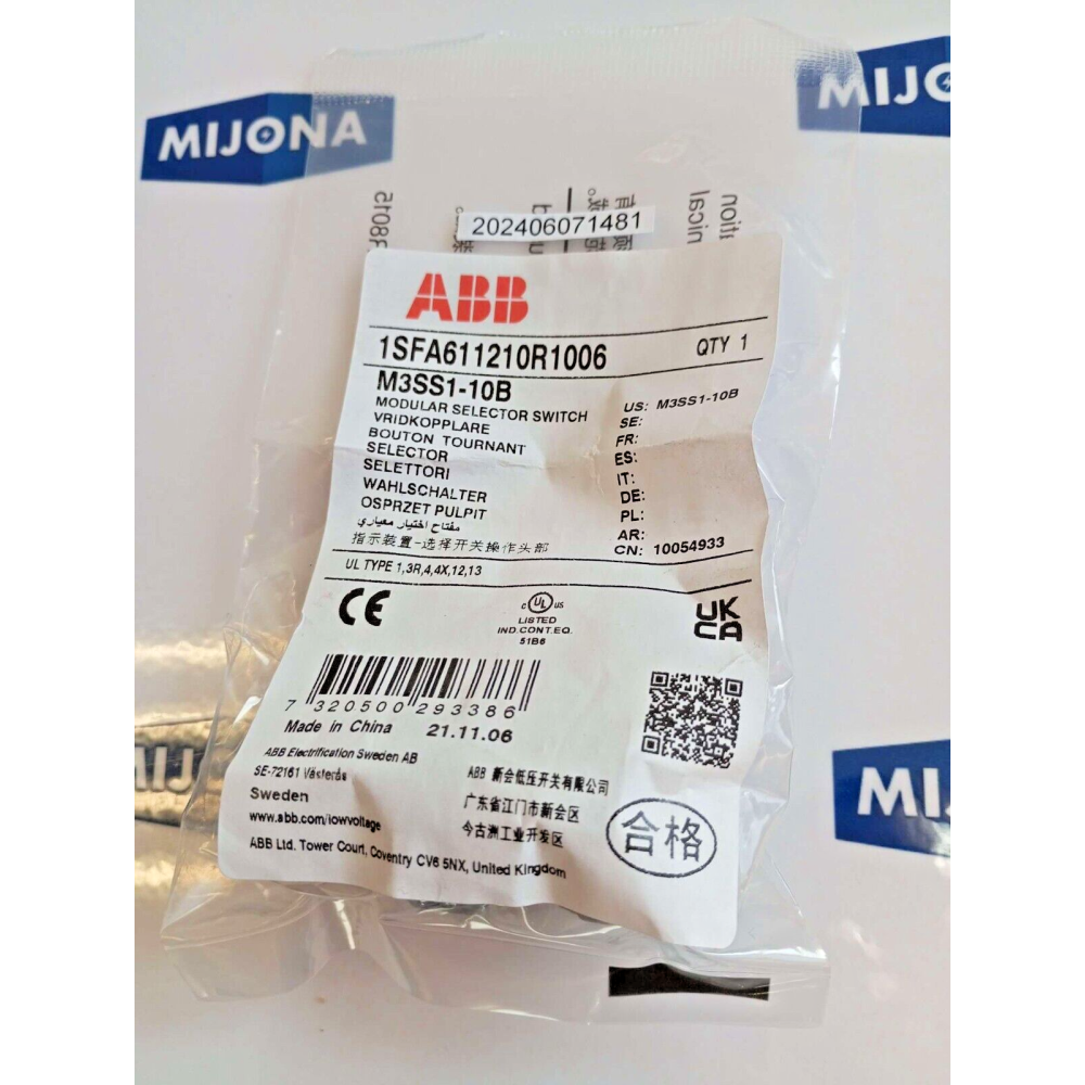 ABB 1SFA611210R1006 M3SS1 10B MODULAR SELECTOR SWITCH