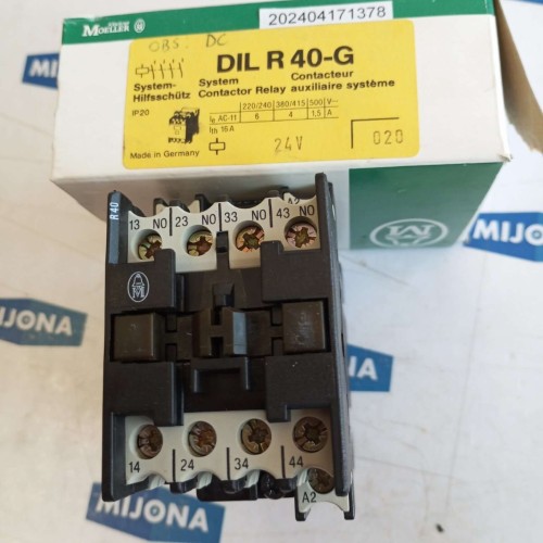 Klöckner Moeller CONTACTOR DIL R 40 G COIL 24VDC DILR40G NEW OLD STOCK Klöckner Moeller CONTACTOR DIL R 40 G COIL 24VDC DILR40G NEW OLD STOCK