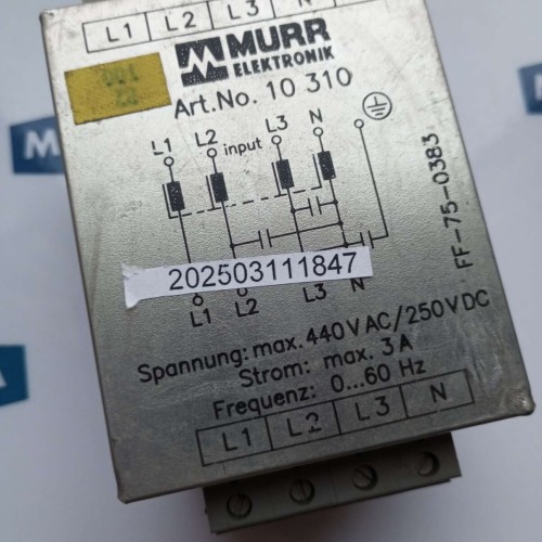 MURR ELEKTRONIK 10 310 440V AC 250V DC MAX 3A 0..60HZ 10310
