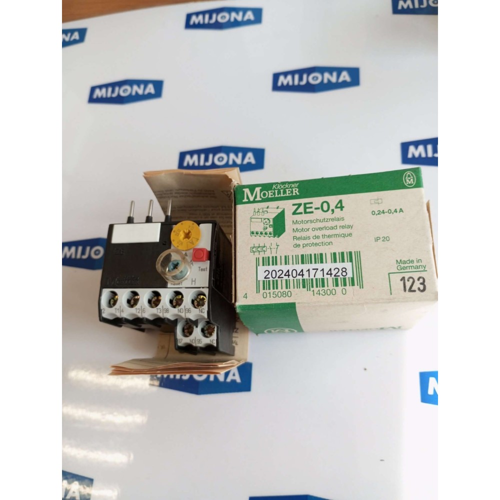 Klöckner Moeller ZE-0.4 Motorschutzrelay OVERLOAD RELAY 0.24-0,4A NEW OLD STOK Klöckner Moeller ZE-0.4 Motorschutzrelay OVERLOAD RELAY 0.24-0,4A NEW OLD STOK