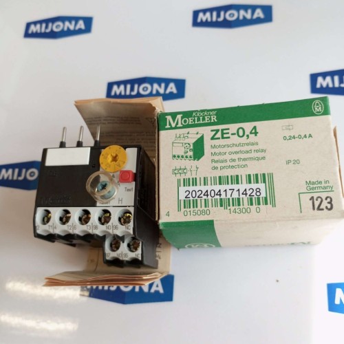 Klöckner Moeller ZE-0.4 Motorschutzrelay OVERLOAD RELAY 0.24-0,4A NEW OLD STOK