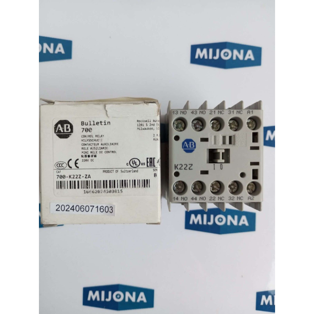 ALLEN BRADLEY 700 K22Z ZA 220V DC CONTROL RELAY 700-K22Z (NEW OLD STOCK)
