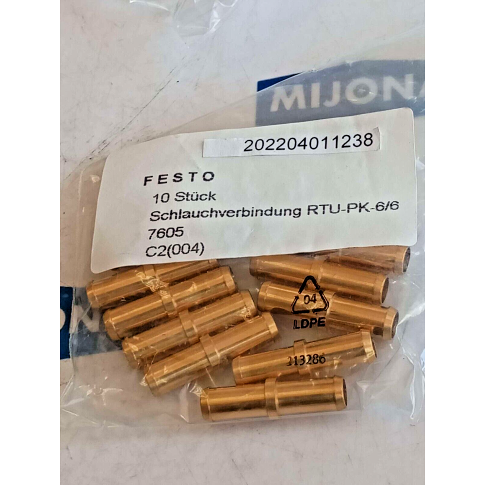 FESTO QSCHLAUCHVERBINDUNG 7605 RTU PK 6 6 price for 10 psc RTU-PK- 6/6 FESTO QSCHLAUCHVERBINDUNG 7605 RTU PK 6 6 price for 10 psc RTU-PK- 6/6