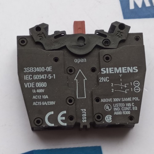 SIEMENS 3SB3400 0E 400V AC12 10A contact block AC15 6A 230V SIEMENS 3SB3400 0E 400V AC12 10A contact block AC15 6A 230V