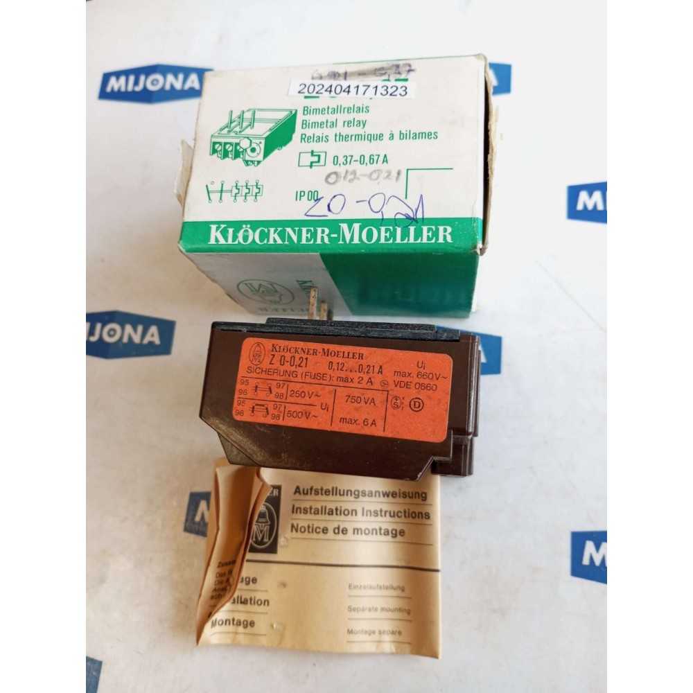 Klöckner Moeller Z 0 -0.21 BIMETAL RELAY Z0 0.21 BIMETALLRELAIS 0.12 0.21A Klöckner Moeller Z 0 -0.21 BIMETAL RELAY Z0 0.21 BIMETALLRELAIS 0.12 0.21A