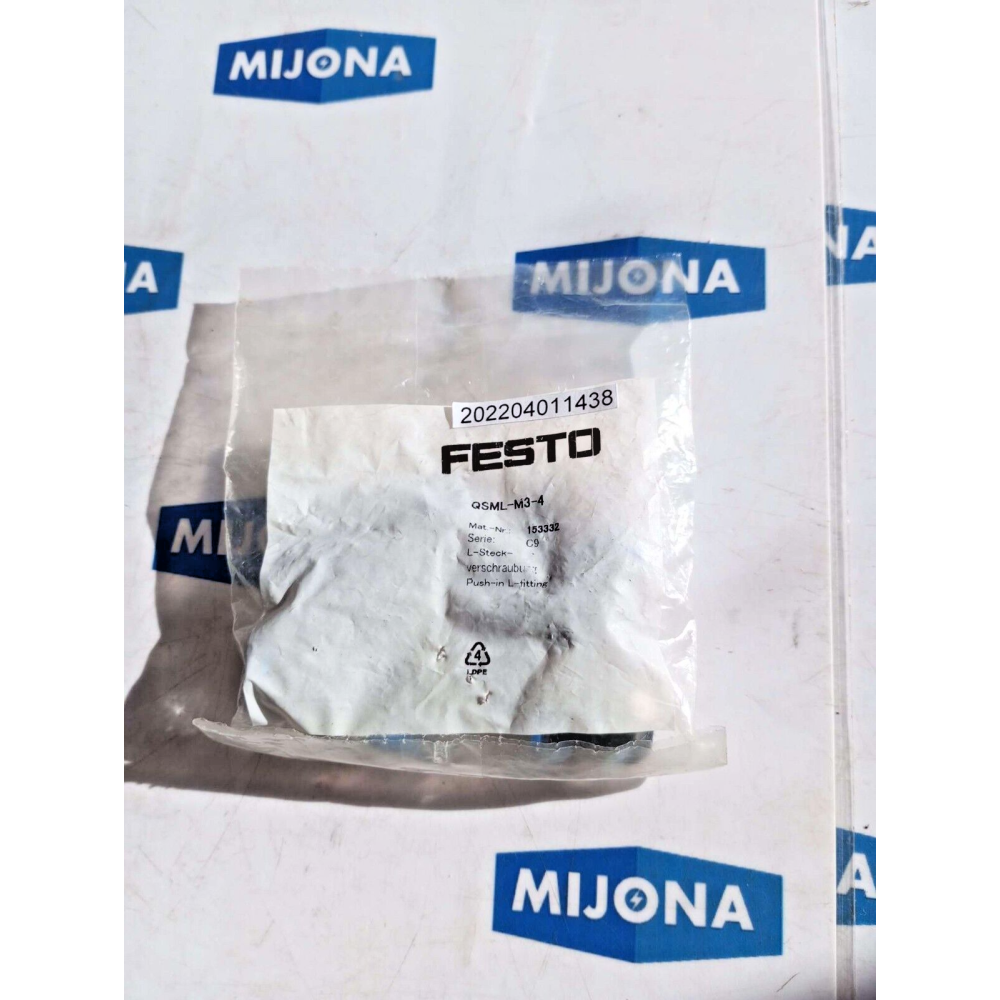 FESTO QSML M3 4 PUSH IN FITTING QSML-M3-4 153332 price for 10 psc