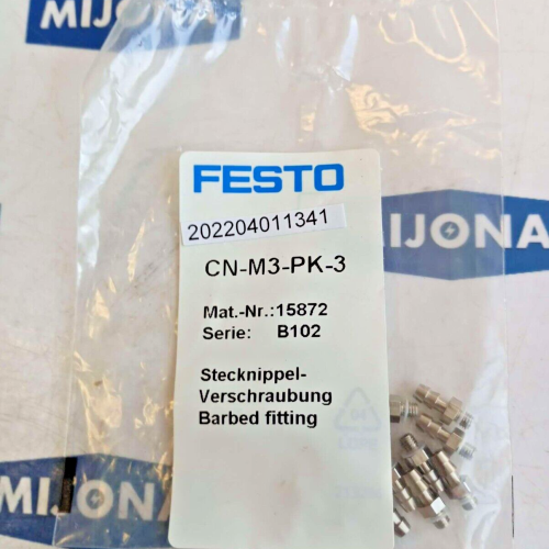 FESTO CN M3 PK 3 15872 price for 10 psc CN-M3-PK-3 STECKNIPPEL VERSCHRAUBUNG