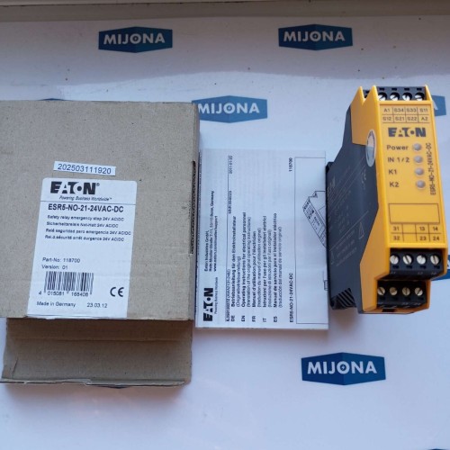 EATON ESR5 NO 21 24VAC DC SAFETY RELAY EMERGENCY STOP 118700 (NEW OLD STOCK) EATON ESR5 NO 21 24VAC DC SAFETY RELAY EMERGENCY STOP 118700 (NEW OLD STOCK)