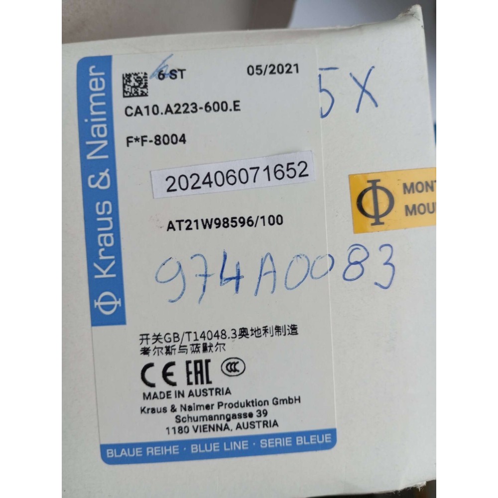 Kraus & Naimer CA10 A223 600 E Schalter SWITCH CA10 (NEW OLD STOCK)