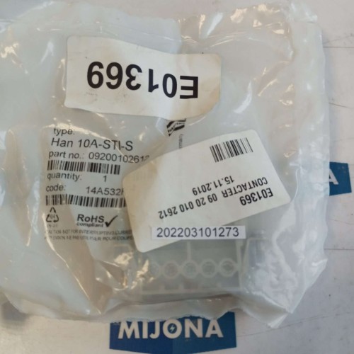 HARTING HAN 10A STI S 09200102612 HAN 10A-STI-S CONNECTOR HARTING HAN 10A STI S 09200102612 HAN 10A-STI-S CONNECTOR