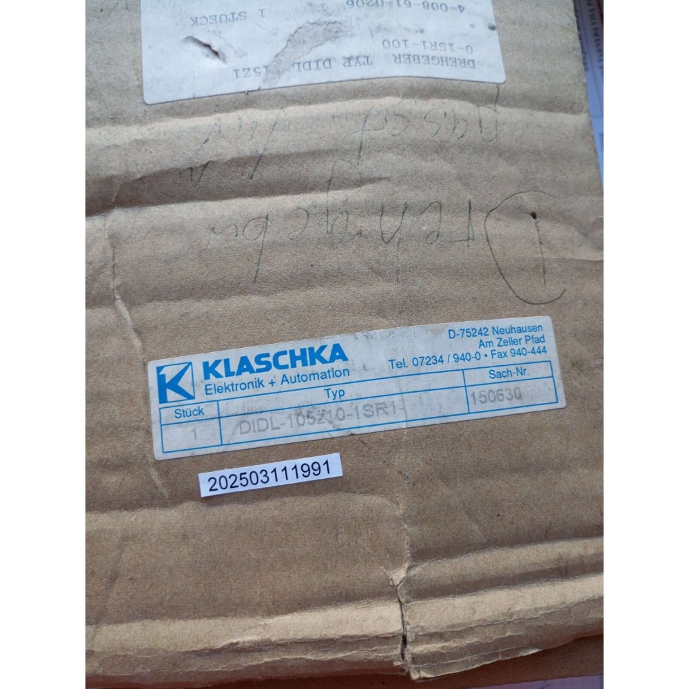 KLASCHKA DIDL 105z10 1SR1 100 Incremental Encoder 24 30 VDC 100mA NEW OLD STOCK KLASCHKA DIDL 105z10 1SR1 100 Incremental Encoder 24 30 VDC 100mA NEW OLD STOCK