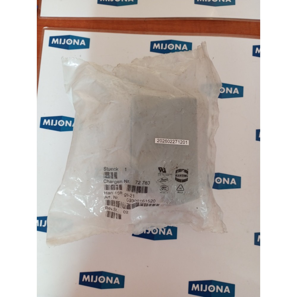 HARTING HAN 16B GS 21 CONNECTOR 09300161520 16B gs2-21  NEW OLD STOCK