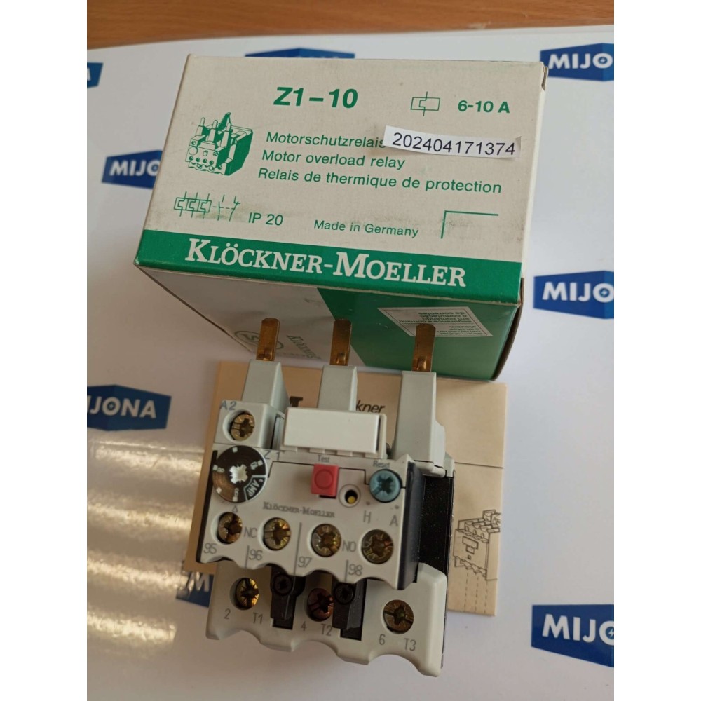 Klöckner Moeller Z1-10 Motorschutzrelay MOTOROVERLOAD RELAY 6-10A NEW OLD STOCK Klöckner Moeller Z1-10 Motorschutzrelay MOTOROVERLOAD RELAY 6-10A NEW OLD STOCK