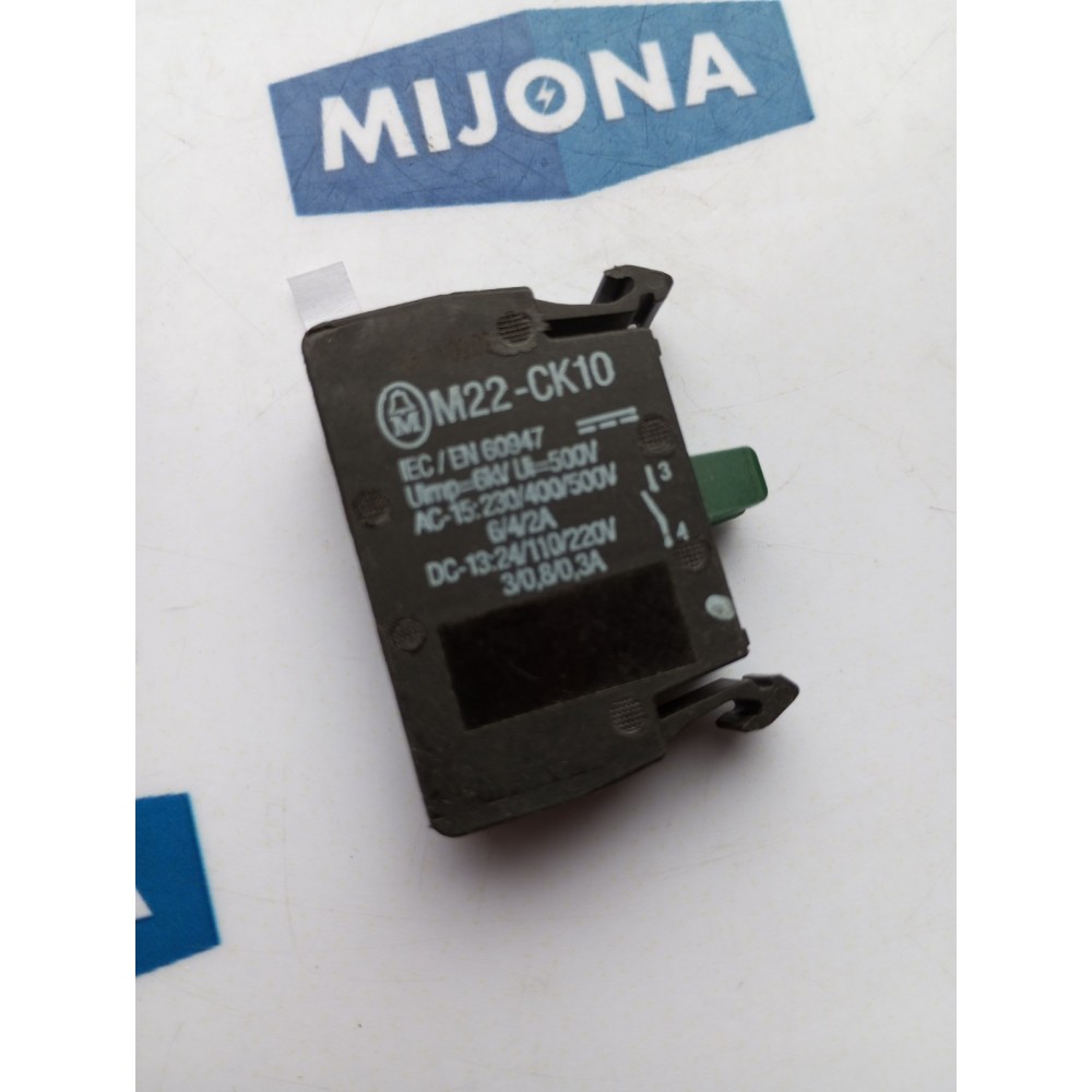 EATON MOELLER M22 -CK10 AC 15 230 400 500V DC 13 24 110 220V GREEN