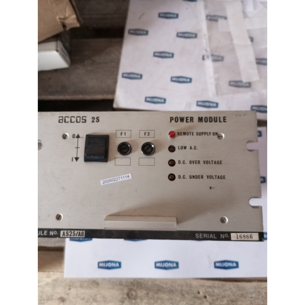 ACCOS 2S POWER MODULE AS25/A8 92-130VAC 184-260VAC 47-450HZ