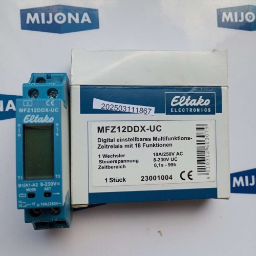 ELTAKO MFZ12DDX UC TIME RELAY 10A 250V AC 8 230V UC 0,1s 99h NEW OLD STOCK ELTAKO MFZ12DDX UC TIME RELAY 10A 250V AC 8 230V UC 0,1s 99h NEW OLD STOCK