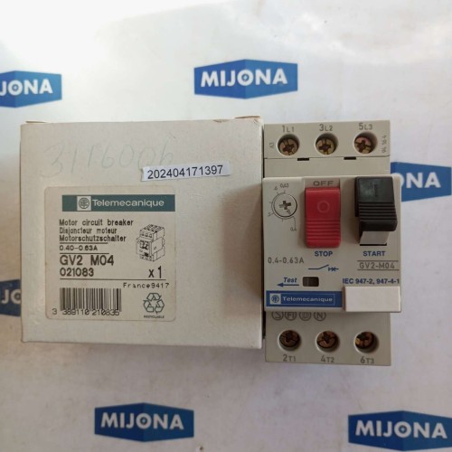 Telemecanique GV2 M04 IEC 947-2 0,4-0,63A 690V 50/60HZ (NEW OLD STOCK)