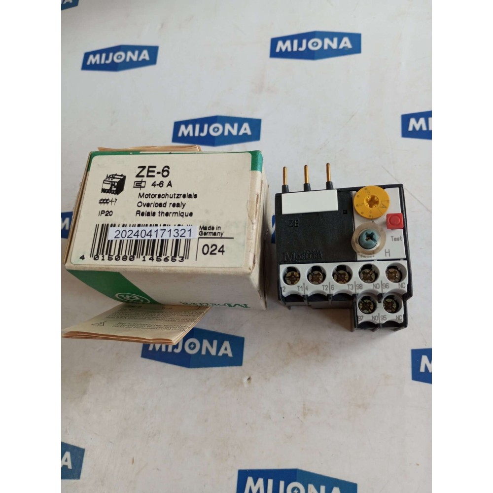 Klöckner Moeller ZE-6 Motorschutzrelay OVERLOAD RELAY 4-6A ZE 6NEW OLD STOK Klöckner Moeller ZE-6 Motorschutzrelay OVERLOAD RELAY 4-6A ZE 6NEW OLD STOK