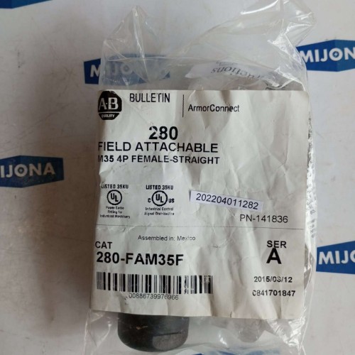 Allen Bradley FIELD ATTACHABLE M35 4P FEMALE STRAIGHT 280 FAM35F SER A
