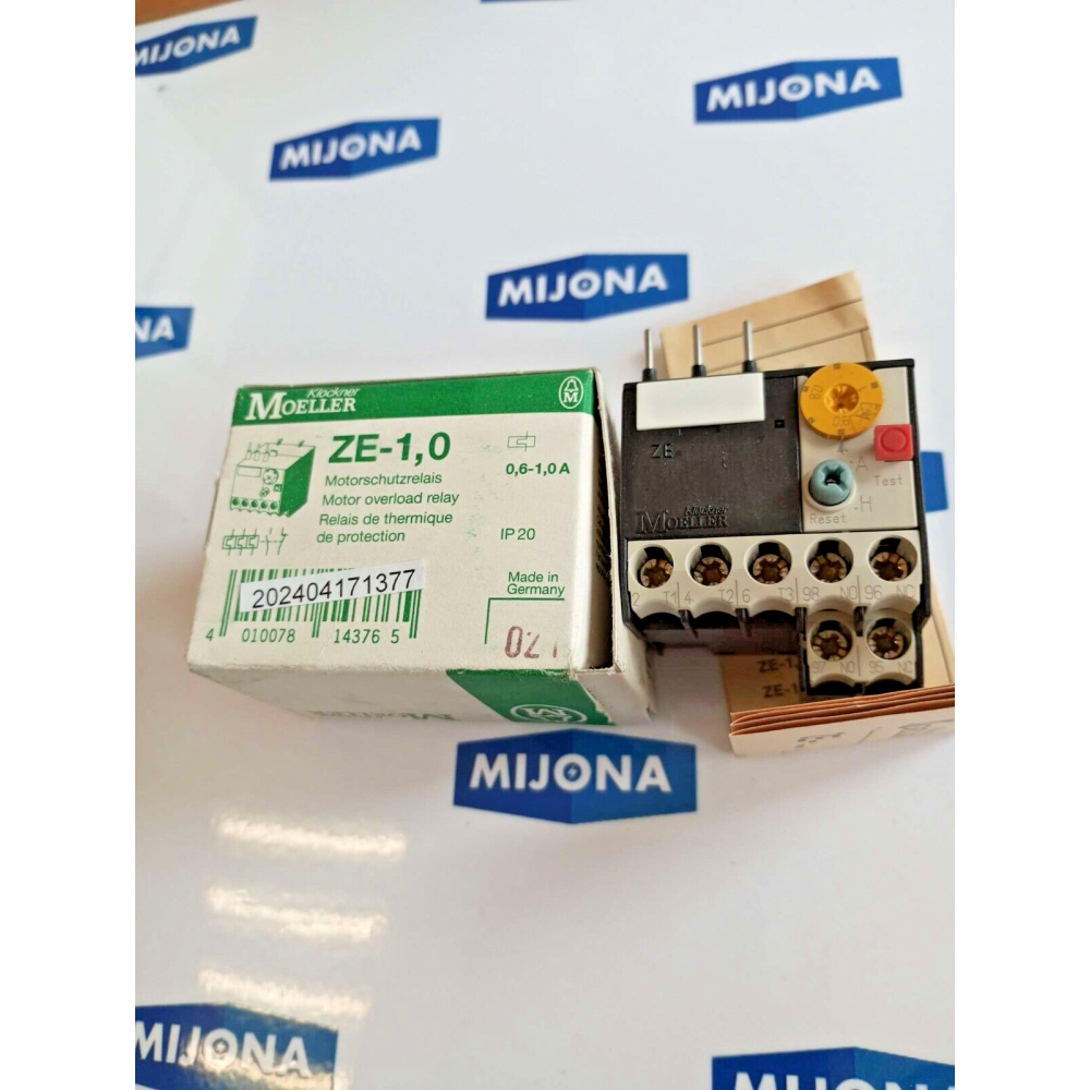Klöckner Moeller ZE-1,0 Motorschutzrelay OVERLOAD RELAY 0.6-1,0A NEW OLD STOK Klöckner Moeller ZE-1,0 Motorschutzrelay OVERLOAD RELAY 0.6-1,0A NEW OLD STOK