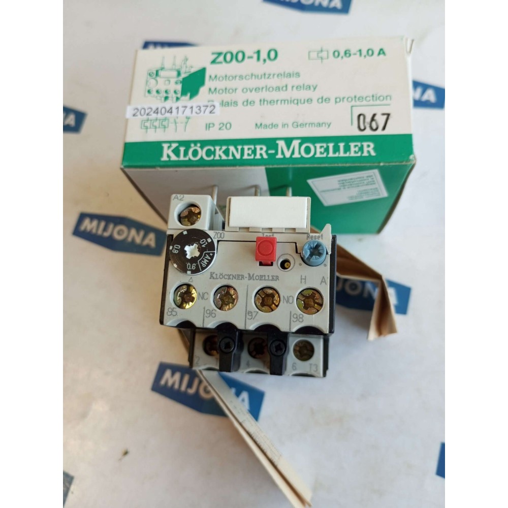 Moeller Motorschutzrelais Z00-1.0 MOTOR OVERLOAD RELAY 0.6 1.0A NEW OLD STOCK Moeller Motorschutzrelais Z00-1.0 MOTOR OVERLOAD RELAY 0.6 1.0A NEW OLD STOCK