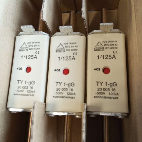 WENDLER AUSTRIA TY 1 gG 20 003 16 1/125A 500V 120kA 2000316 PRICE FOR 3PSC