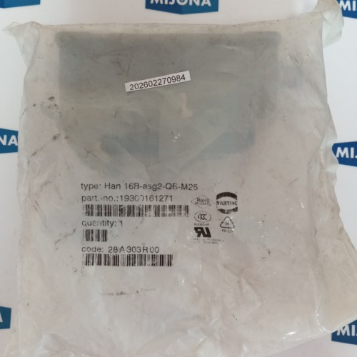 HARTING HAN 16B ASG2 QB M25 CONNECTOR 19300161271 16B asg2-QB-M25  NEW OLD STOCK