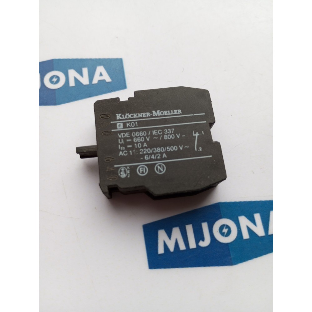 Moeller E K01 AC 11 220 380 500V Auxiliary Contact EK01 Moeller E K01 AC 11 220 380 500V Auxiliary Contact EK01