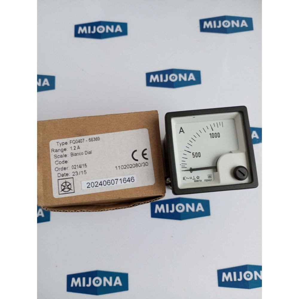 Iskra FQ0407  66369 48x48mm 1,2A SCALE BIANCO DIAL 1000 1A (NEW OLD STOCK)