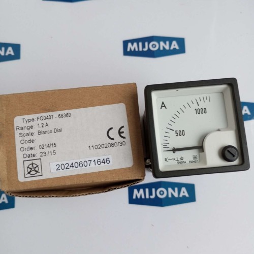 Iskra FQ0407  66369 48x48mm 1,2A SCALE BIANCO DIAL 1000 1A (NEW OLD STOCK)
