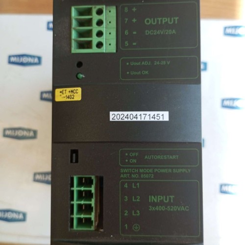 Murr Elektronik MC20 3X400 500 24 3PHASE SWITCH MODE POWER SUPPLY 85072 Murr Elektronik MC20 3X400 500 24 3PHASE SWITCH MODE POWER SUPPLY 85072