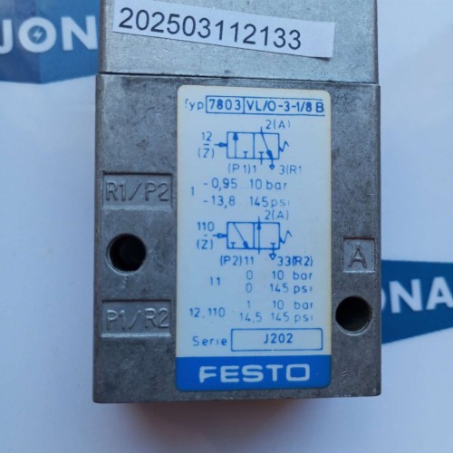 FESTO 7803 VL/0-3-1/8 B PNEUMATIC VALVE VL 0 3 1 8 B NEW OLD STOCK FESTO 7803 VL/0-3-1/8 B PNEUMATIC VALVE VL 0 3 1 8 B NEW OLD STOCK