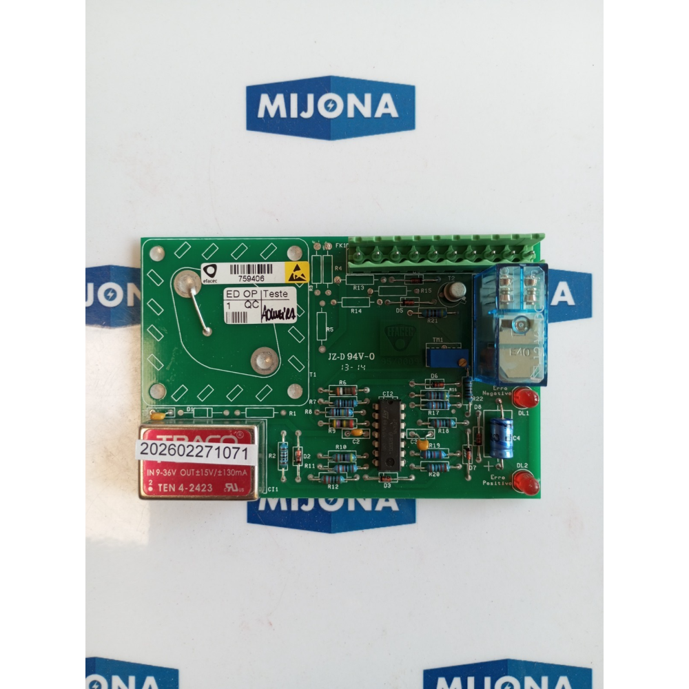 EFACEC 95/0009 BOARD MODULE JZ-D 94 V-0