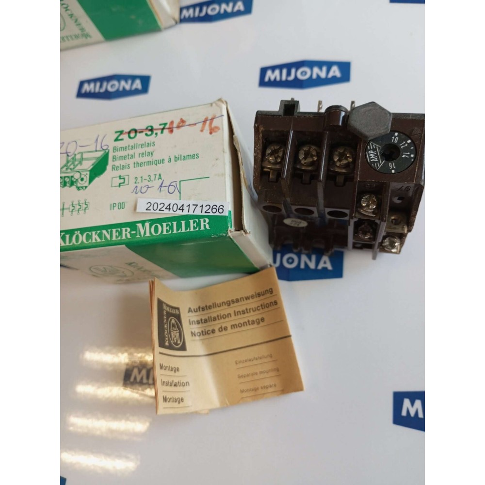 Klöckner Moeller Z 0 -16 BIMETAL RELAY Z0 16 BIMETALLRELAIS 10 16A Klöckner Moeller Z 0 -16 BIMETAL RELAY Z0 16 BIMETALLRELAIS 10 16A