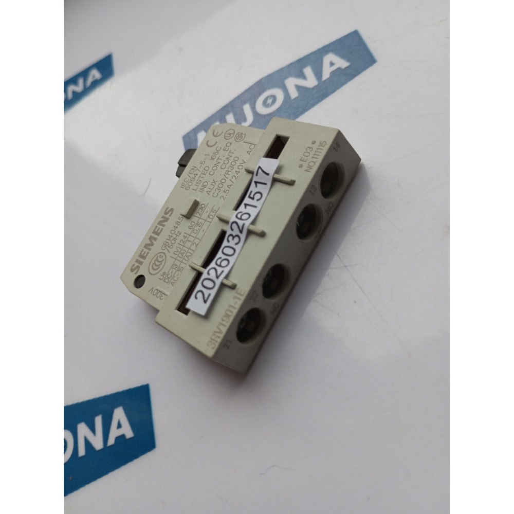 SIEMENS 3RV1901 1E contact block 2,5A 240V AC 3RV1901-1E