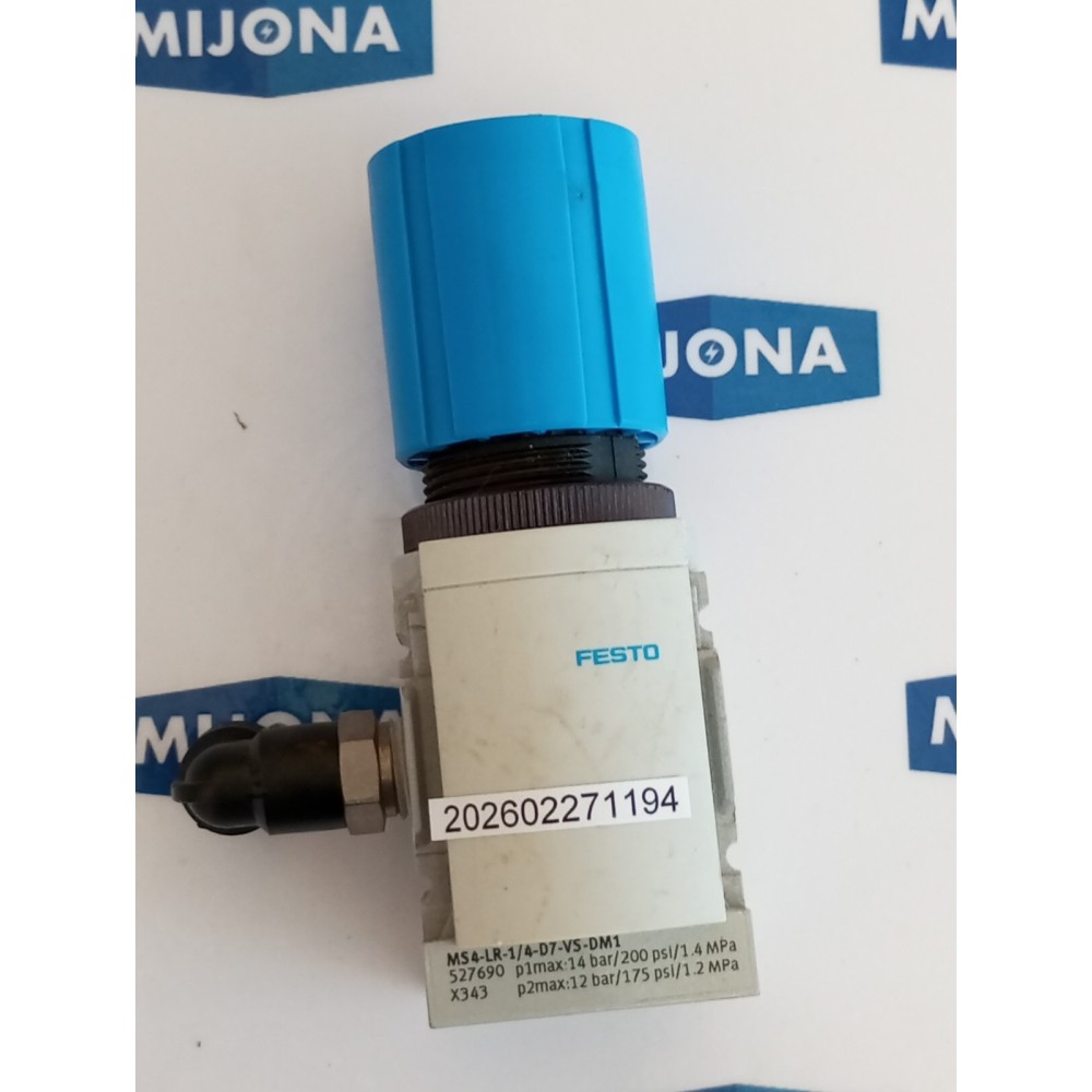Festo MS4-LR-1/4-D7-VD-DM1  527690 regulator  MANOMETER 543487 W7 0-16BAR