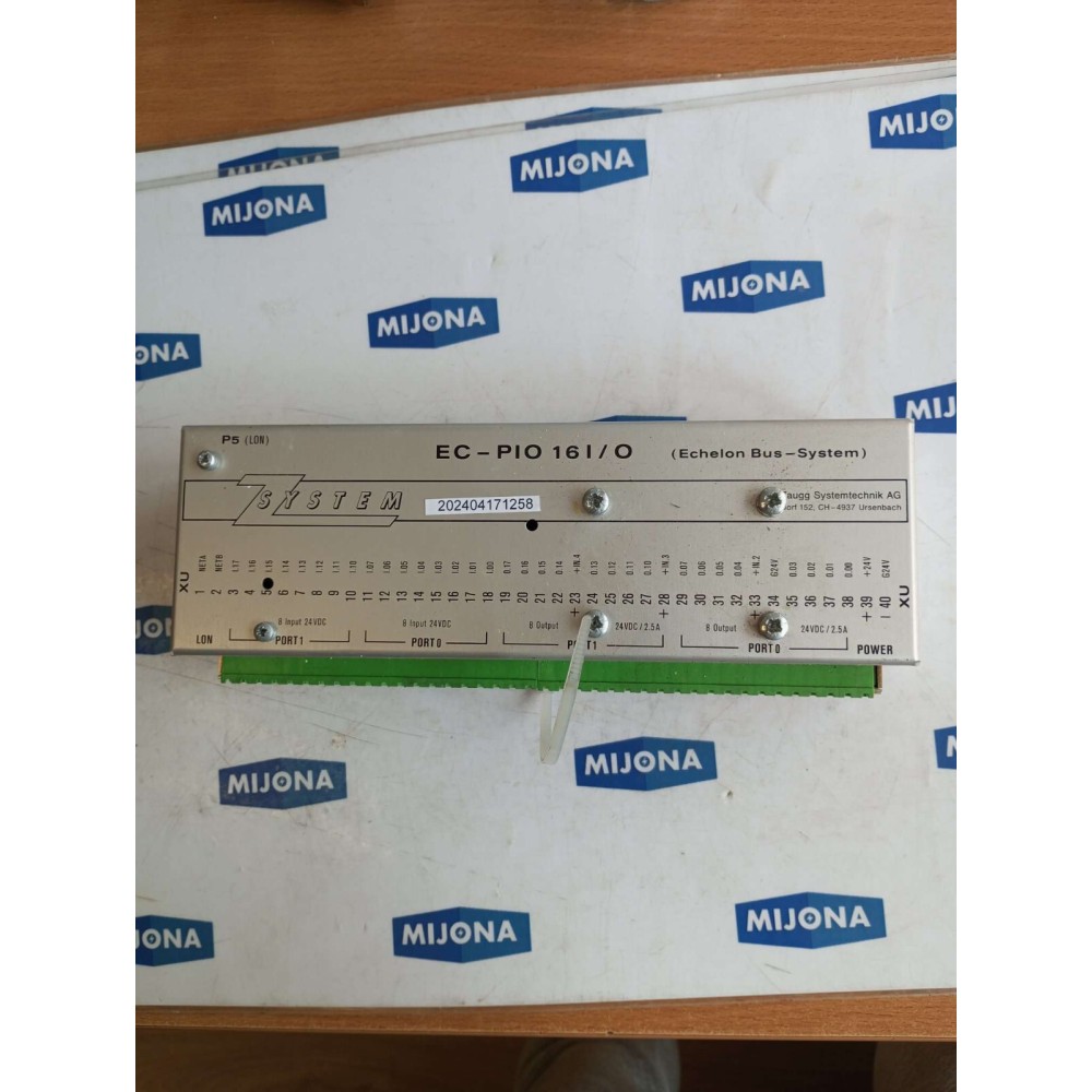 ZAUGG SYSTEMTECHNIK EC PIO 16I O ECHELON BUS SYSTEM 24V DC 2,5A EC-PIO V20 ZAUGG SYSTEMTECHNIK EC PIO 16I O ECHELON BUS SYSTEM 24V DC 2,5A EC-PIO V20
