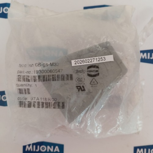 HARTING HAN 6B GS M32 CONNECTOR 19300060547 6B gs-M32 NEW OLD STOCK