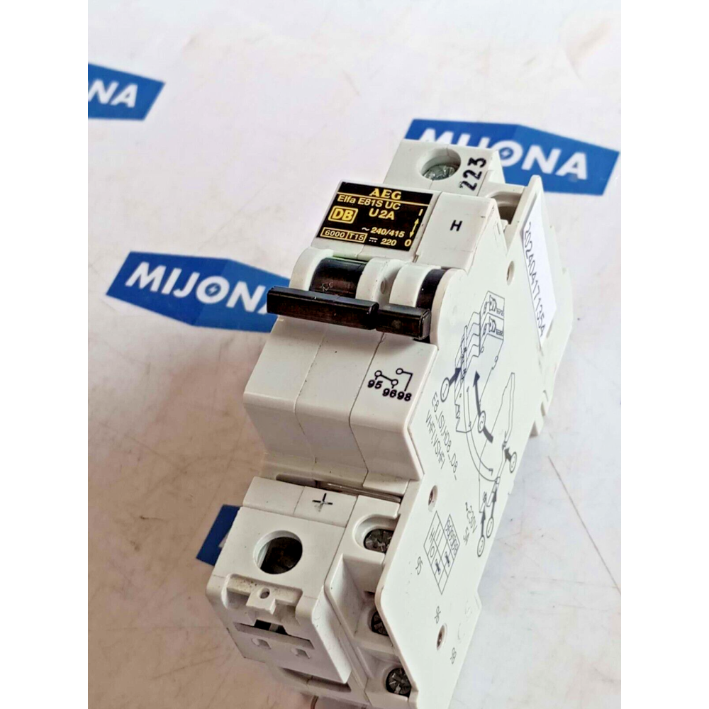 AEG ELFA E81S UC U2A 240 415V MINIATURE CIRCUIT BREAKERAUXILIARY 230V 5A
