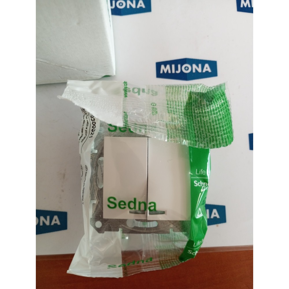 Schneider  SDN0300321 2 CIRQUIT SWITCH W PILOT LAMPS WHITE 10A 250V SEDNA