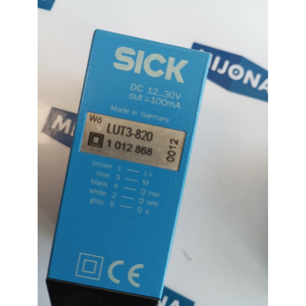 SICK LUT3 820 SCANNER / LUMINESCENCE SENSOR DC 12 30V 100mA LUT3-820 SICK LUT3 820 SCANNER / LUMINESCENCE SENSOR DC 12 30V 100mA LUT3-820